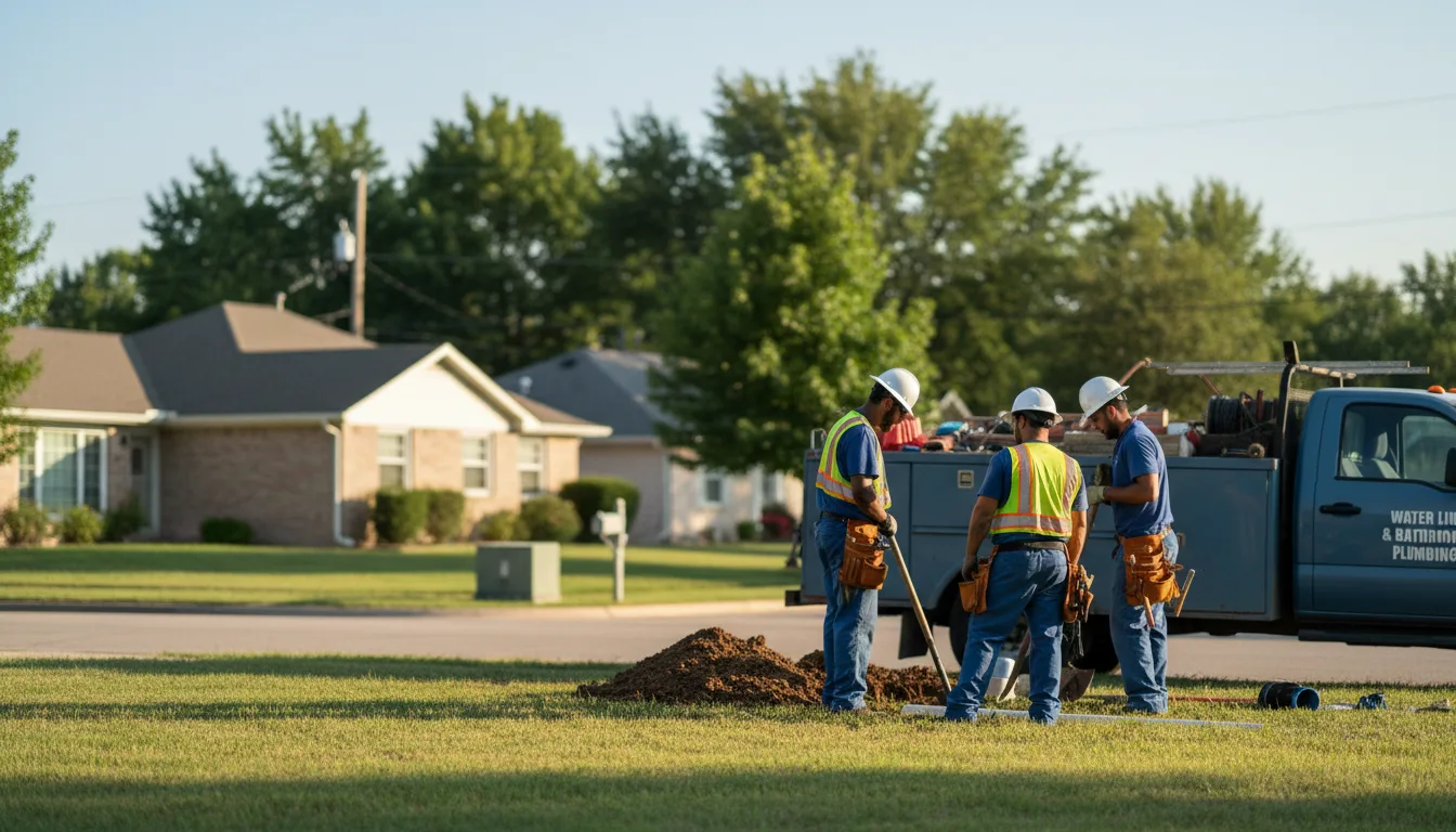 Residential water line and bathroom plumbing service in Bourneville, OH